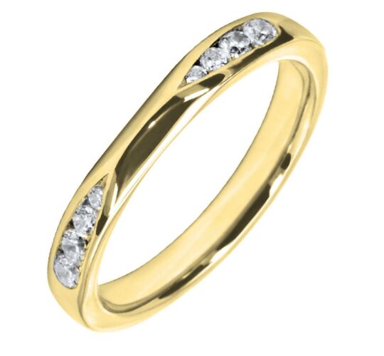 2.75mm Shaped Wedding Ring - 0.20ct Diamond | W555